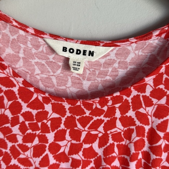 Boden Thea Sleeveless Midi Dress Poppy Red, Botanic Sprig - Picture 7 of 13